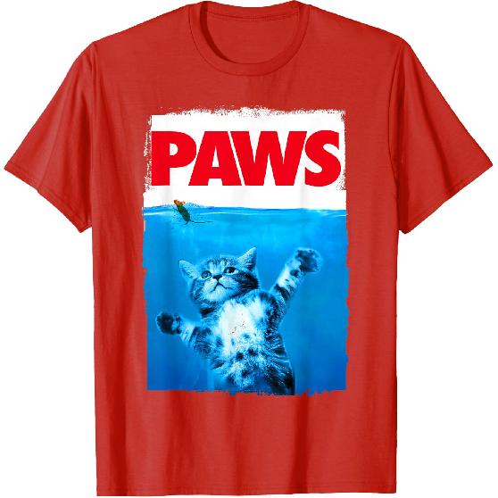 Xiongying Paws Cat and Mouse Top, Cute Funny Cat Lover Parody T-Shirt