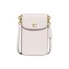 11 Gold Logo Solid Color Nameplate Polished Pebble Texture Hardware Leather Phone Bag Shoulder Crossbody Mini Women Bags White CH815-B4HA