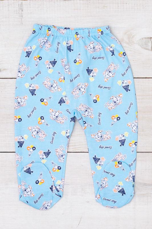 

Дитячі штани з принтом для хлопчиків – М який бавовняний трикотаж з еластичною талією, На будь-який сезон, 5033-002-4 HC 68 молодіжний синього кольору