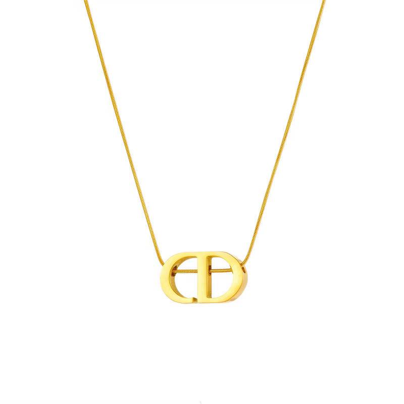 Buchstaben Cd Personalisierte Minimalistische Windofen Echte Gold Halskette Damen Schlüsselbein Kette Mit