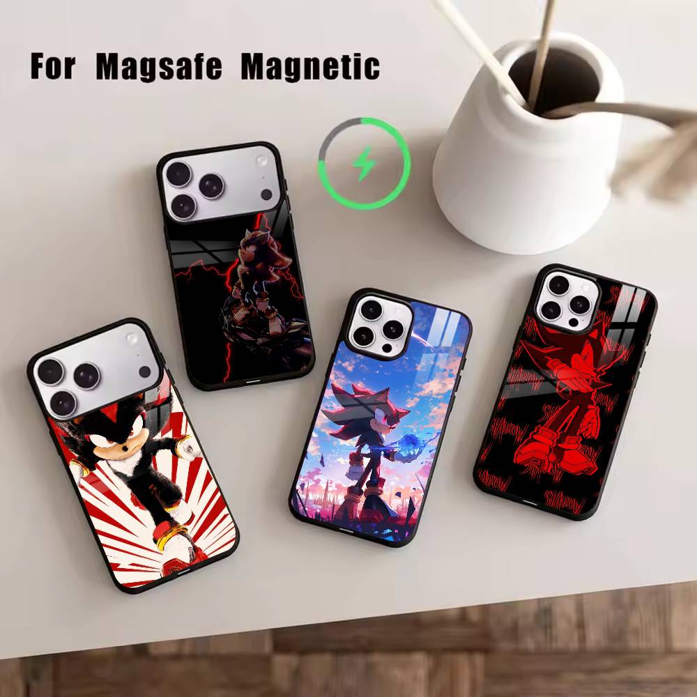 S-Shadow the Hedgehog Phone Case For iPhone17,16,15,14,13,12,11 Plus,Pro Magnetic with Magsafe Wireless Charging
