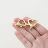 4pcs/bag 14K 18K Gold Color Plated Heart Shape Lobster Clasps Necklace Chain Connectors For DIY Jewelry Crafts Making Accessorie