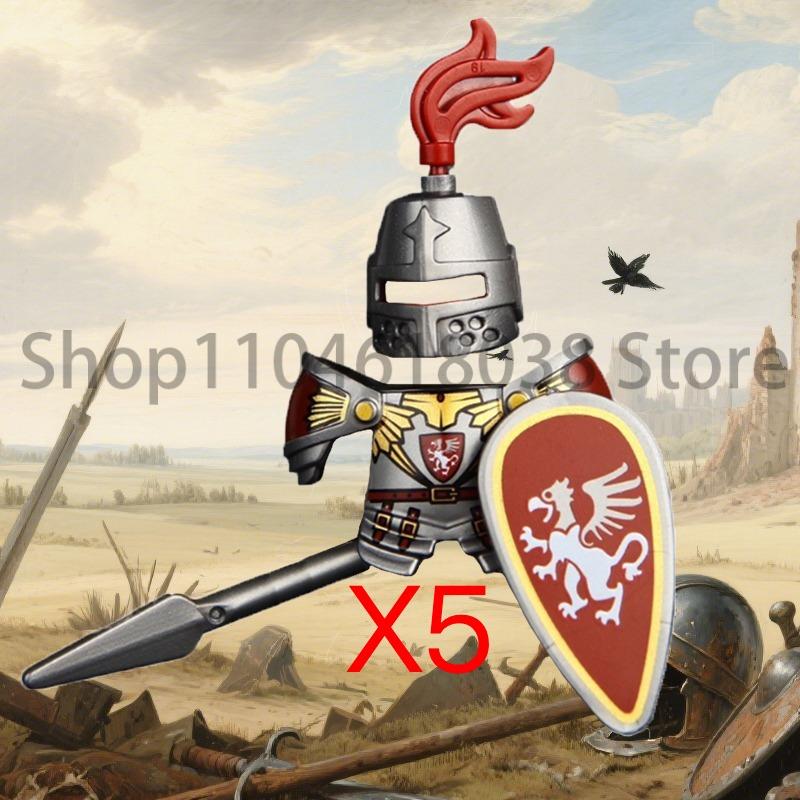 Medieval Military Figures Octopus Sea Demon Knights Building Blocks Weapons Accessories Sword Temple Spear Shield MOC MINiBricks