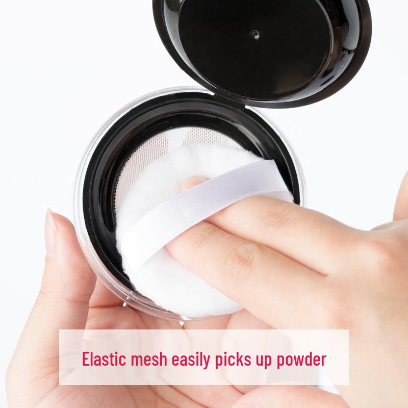 Portable Refillable Powder Compact with Mesh for Setting, Blush, and Talcum