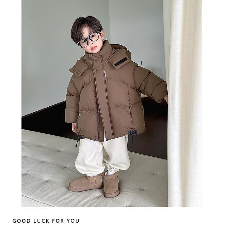 Boys' 2025 Winter Hooded Down Jacket - Thick, Warm, and Perfect for Cold Weather