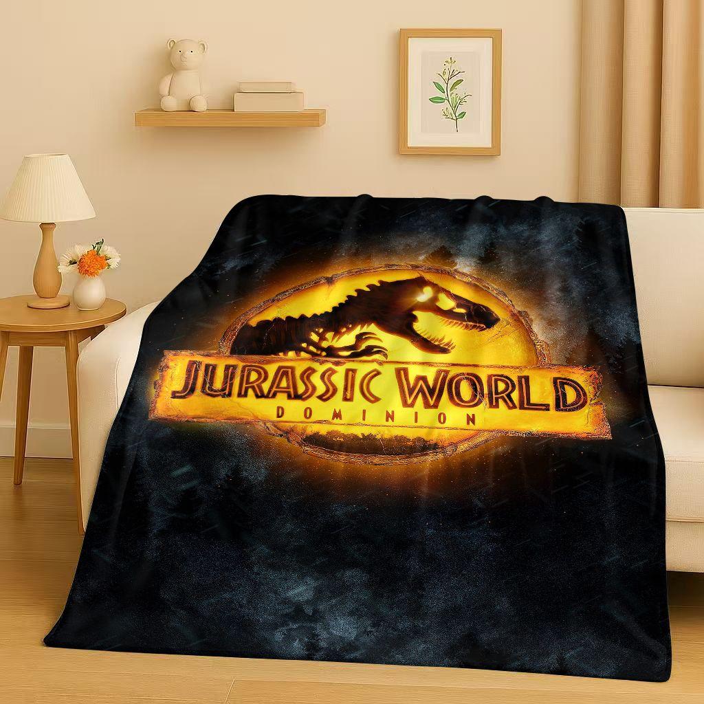 Coperta in Flanella Cartoon Dinosauro Jurassic Park 3D, Coperta Morbida Calda in Peluche per Casa Camera da Letto Letto Divano Copertura Ufficio Campeggio