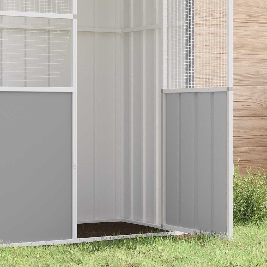 Vidaxl Aviary, Grey, 215X78X200 Cm, Galvanized Steel