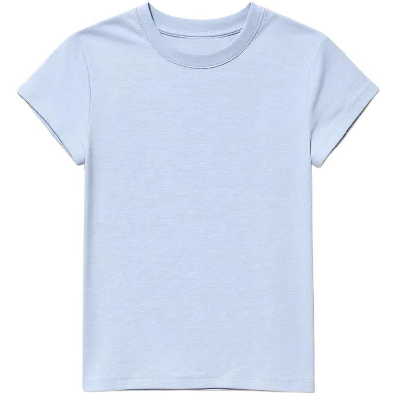 Korean Oat Round Neck Front Shoulder Short-sleeved T-shirt Women's New Simple Casual Fashion Versatile Temperament Top Summer