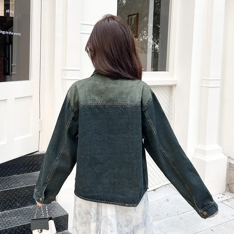 Autumn Korean Retro Slimming Denim Jacket for Women