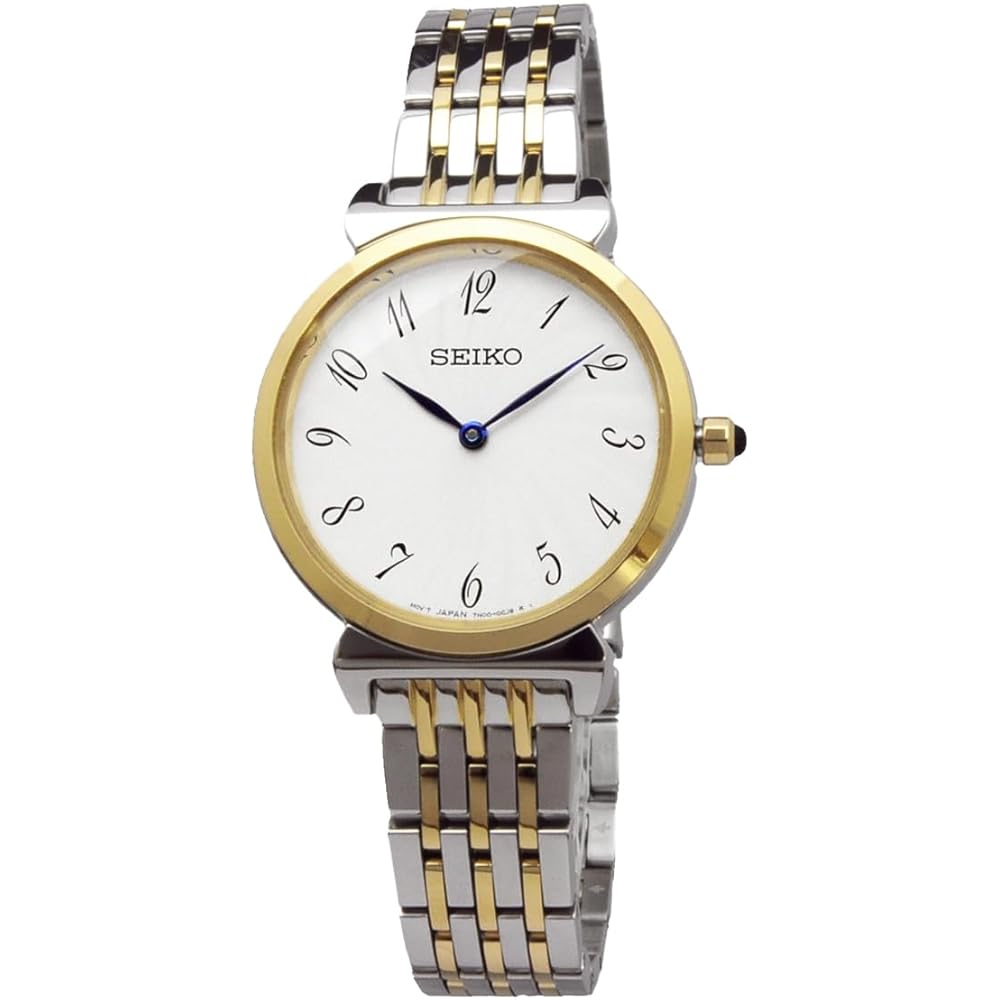 Seiko Quartz Women's Wristwatch SFQ800P1 Silver Gold Elegant Design Imported Model