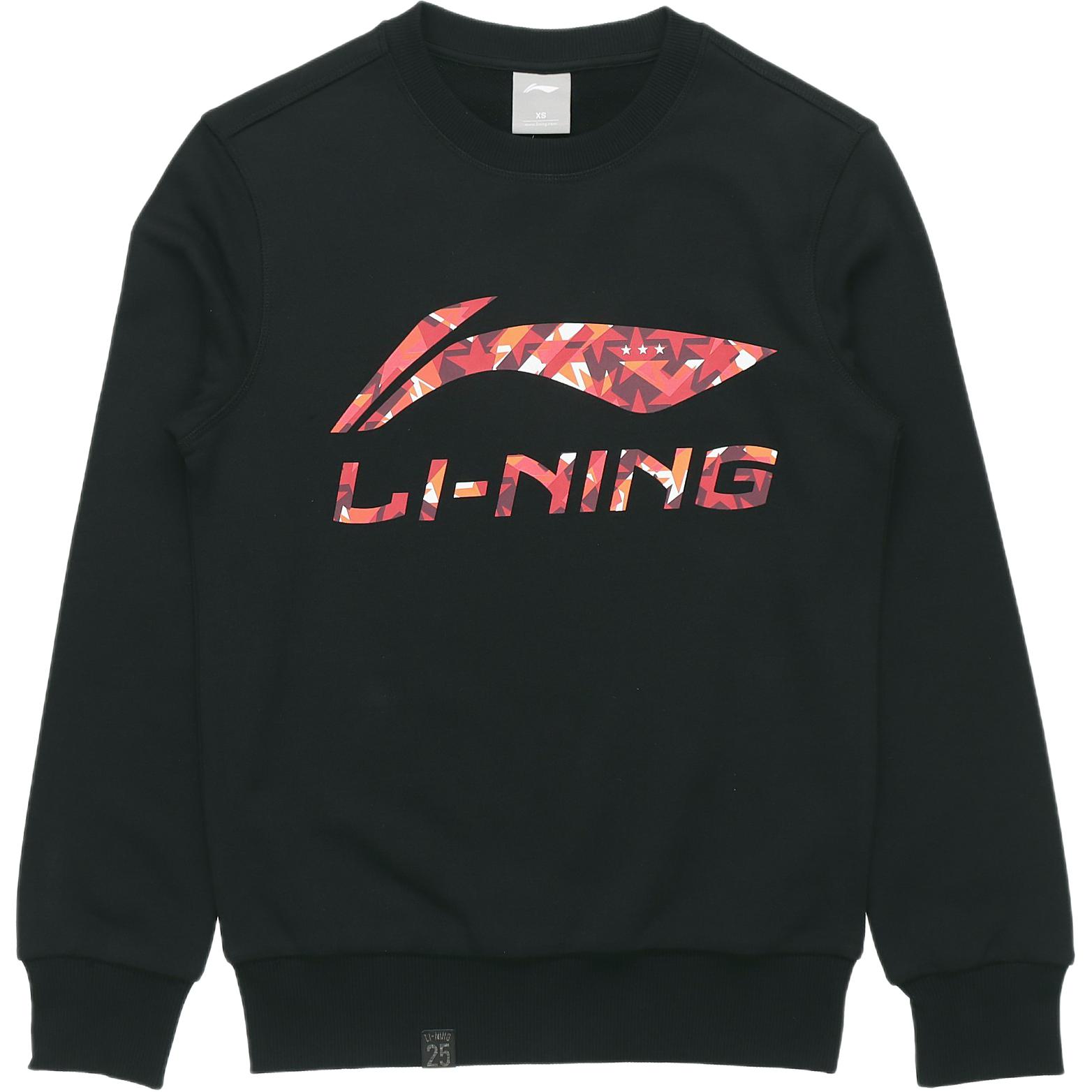 

Li-Ning Logo Вышитый вязаный спортивный повседневный пуловер Толстовка с длинными рукавами Мужские топы Черный AWDR607-2 XXL