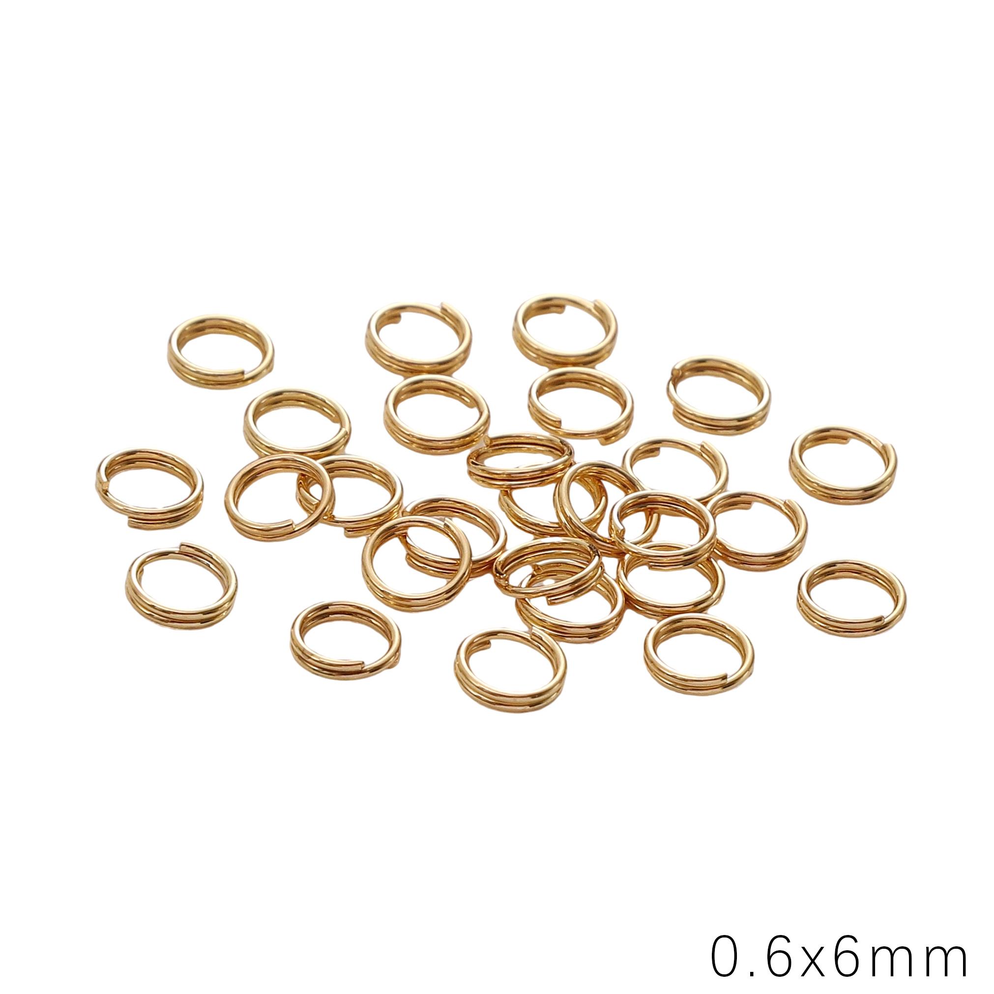 

10-1000 шт. соединительные кольца из нержавеющей стали, разъемные кольца, соединители для самостоятельного изготовления ювелирных изделий, аксессуары 0.6x6mm 10pcs золотой