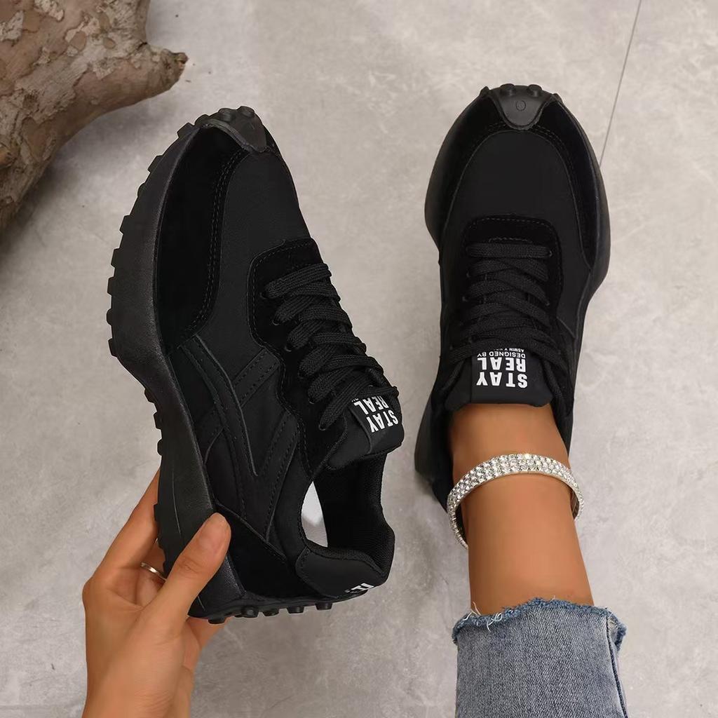 Men Women Sports Sneakers New Leather Black Suitable for Sports Activities and Daily Wear Durable Construction for Long Term Use