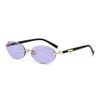 Rimless Sunglasses Oval Fashion Popular Women Men Shades Small Ellipse Sun Glasses for Female Male Party Traveling Oculos