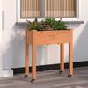 VidaXL Planter On Wheels with Brown Liner 71x37x80 Cm Fir Wood 3157824