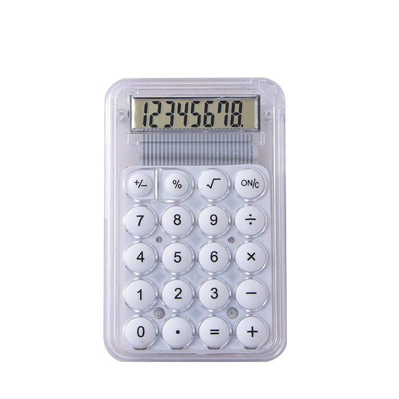 Adorable Mini Transparent Calculator - Handheld, Portable, Candy-Colored Student Gift