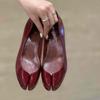 Cowhide Version~ Inner Height Increase Single Shoes Split-toe Shoes Ballet Shoes Women's Shallow Mouth One-pedal Flat Shoes Commuter Shoes