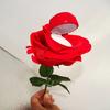Red Velvet Rose Flower Ring Box Creative Jewelry Display Box  Valentine's Day Gift