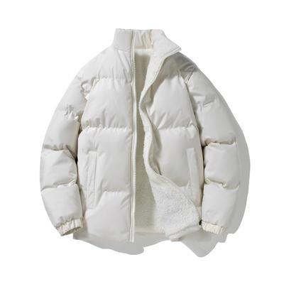 Lammvelours Innen Stehkragen Baumwollmantel für Herren im Herbst und Winter Paarkleidung Baumwolljacke Verdickt und Fell Brotmantel