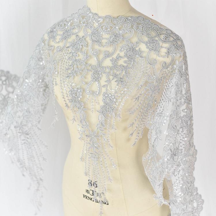Multi-Colored Sequins Embroidered Lace Accessories, Wedding Dress Handmade Diy Material Clothing Veil Jewelry Decorative Lace
