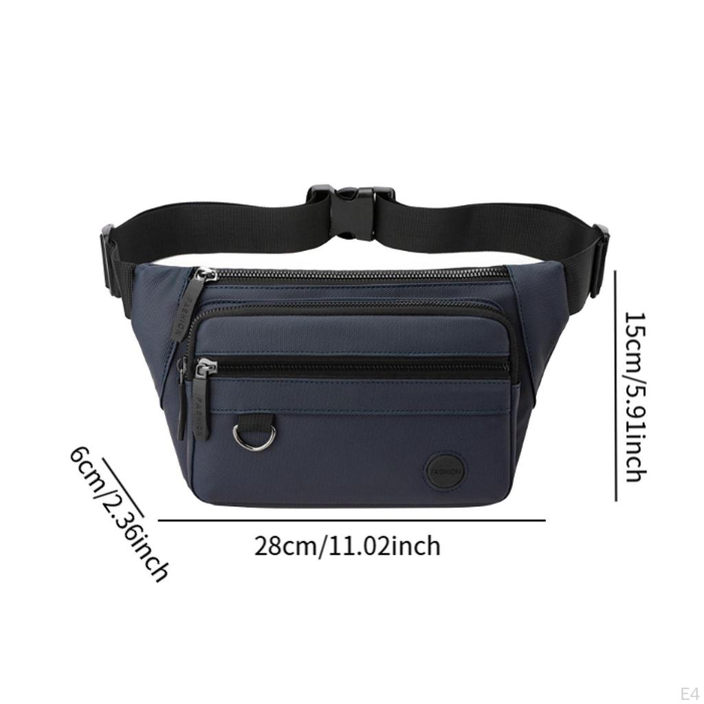 Fanny Pack Men Shoulder Bag Oxford Cloth Casual with Zippered Pockets Waist for