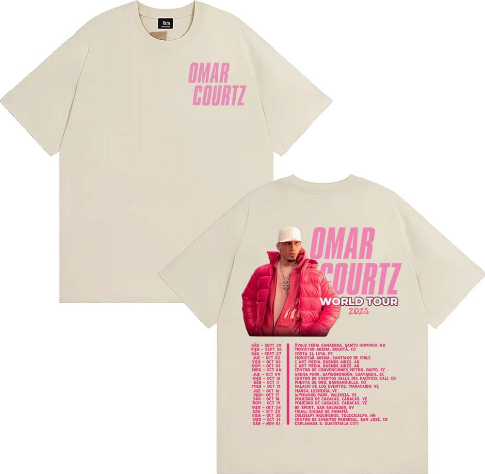 

Omar Courtz Primera Musa World Tour Мужская и женская харадзюку хип-хоп уличная 2025 лето принт 100% чистый хлопок футболка 4XL