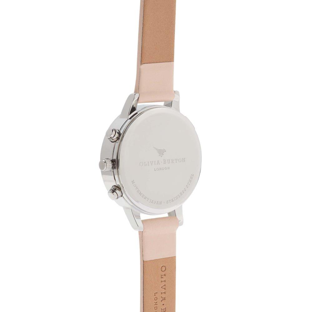 Olivia Burton OB16CGM66 Multi-Function 30 Mm Leather Women’s Watch (White Dial / Pink Strap)