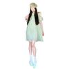 New Green Neck-hanging Off-the-shoulder Dress for Women's Summer French Design, Covering the Meat and Showing Thinness, Small Skirt