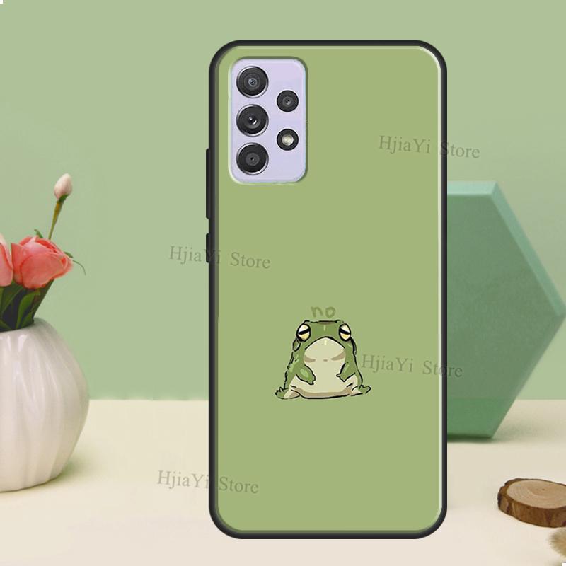 Cute Green Frog Case For Samsung A54 A34 A24 A14 A51 A71 A12 A22 A32 A52 A72 A73 A33 A53 A13 Back Cover