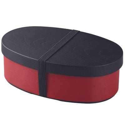 Kakusee Yamanaka Lacquered Bento Made In Dishwasher and Microwave Inner Lid with Elastic Single Suitable for Elementary School and High School Retro