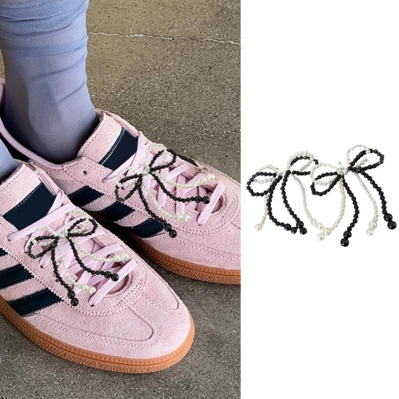 Fashionable Pearls and Silver Bead Butterfly Bowknot Pendant Portable Accessory for Parties Supplies and Office Wear