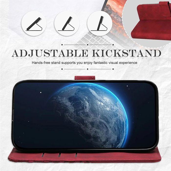 Coque de Protection - BOOLING - Samsung Galaxy A17 5G/4G - Cuir PU Rouge - Anti-Rayures - 2 Vitres