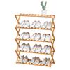 Folding Shoe Rack Multi-tier Shoe Rack for Entryway Balcony Potted Plant Shelves Simple Assembly Shoe Rack Make Of Bamboo