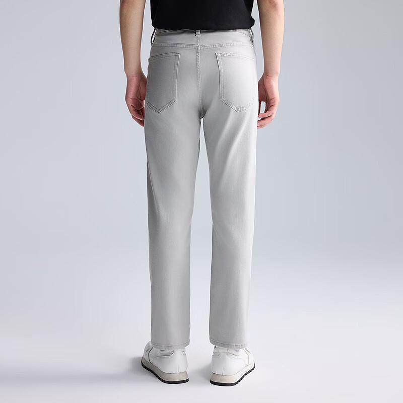 Lilang Men's Eco-friendly Light Grey Cropped Jeans