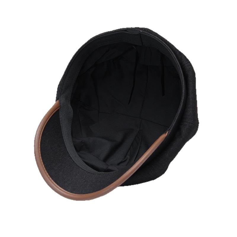 Retro washed denim beret women's autumn and winter versatile face small octagonal hat casual big head circumference newsboy painter hat