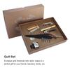 Retro Quill Feather Writing Pen Gift Box with Empty Ink Bottle Quill Set for Friends Black