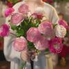 Artificial Silk Rose Flowers Elegant Peony Fake Flowers Plants Persian Ranunculus Bouquet Asian Buttercup Home Wedding Decor