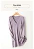25 Early Autumn Women's V-neck Slim Knit Dress: Waist-cinching A-line Skirt with Long Sleeves and Multi-button Detail.