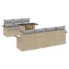 VidaXL Ensemble de salon de jardin de 8 pièces avec coussins Beige Poly Rattan 3348226
