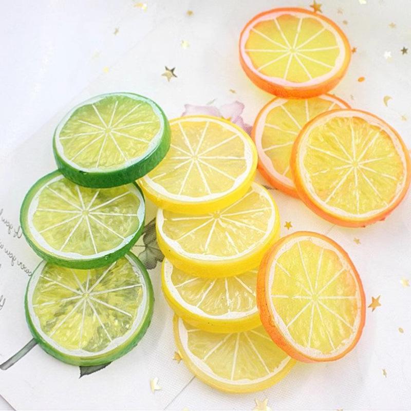 Plastic Lemon Slice Models for DIY Creative Ornaments and Kitchen or Photography Decoration Props