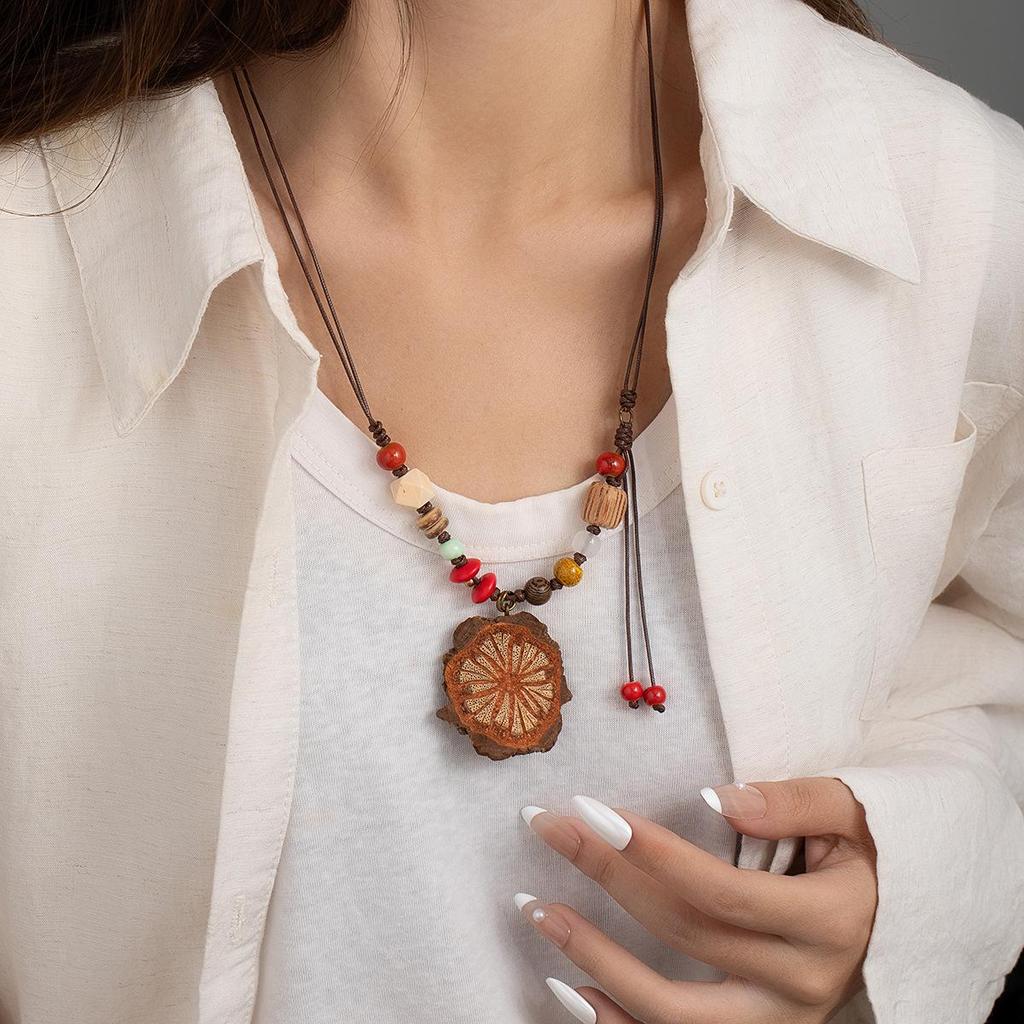 Classic Ethnic Fruit Pendant Necklace for Women: Autumn/Winter Sweater Chain Accessory