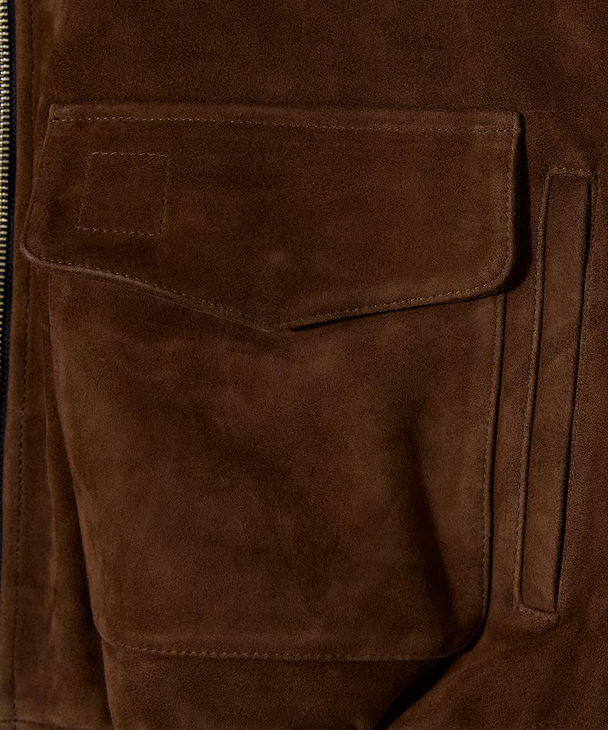 Horlisun Irish Suede Leather Jacket Cognac