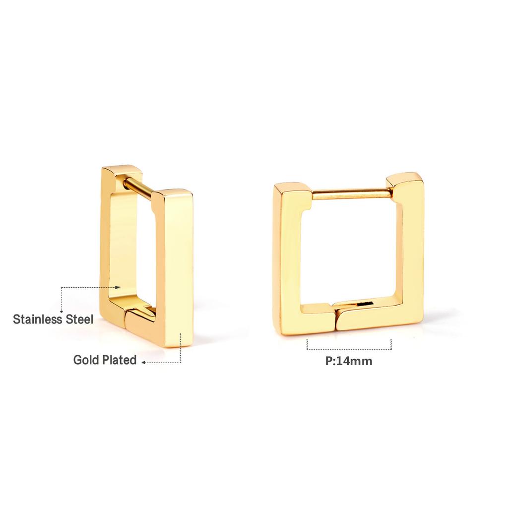 Plain Ring Ear Buckle Heart Geometric Metal Star Earrings Oval Earrings Stainless Steel Earrings