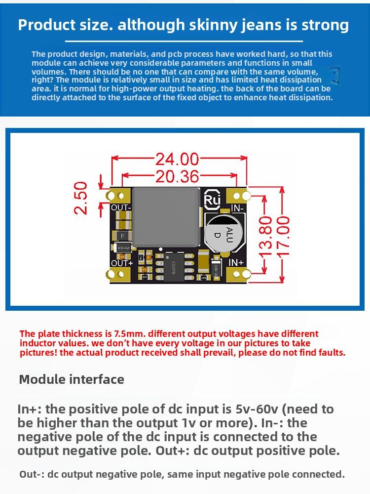 Mini DC-DC Power Supply Module Voltage Regulator Board LM2596S 12/24/48V to 12/5/3.3V