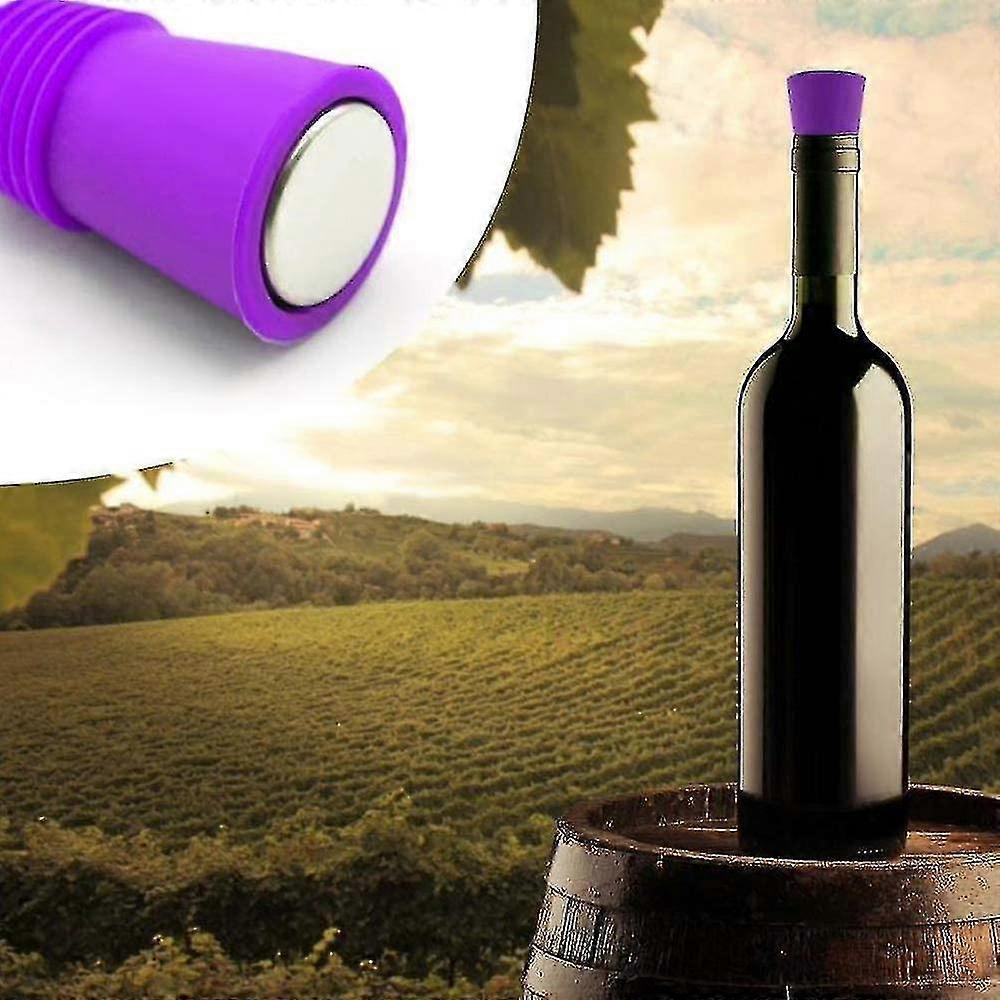 Wine Bottle Stoppers,5 Pieces Silicone Wine Stoppers,reusable Bottle Stoppers With Screw For Preserving Champagne Beverage Alcohol - Ri