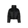 Spessa Badge Pattern Solid Loose Double-Headed Zipper Stand Collar Drop Shoulder Long Sleeve Jacket Women Jackets Black 4846W-61