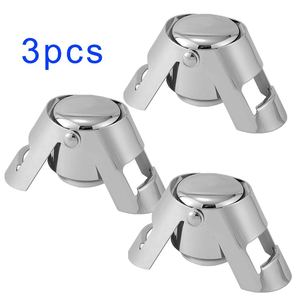 1/2/3pcs Champagne Stopper with Stainless Steel Champagne Bottle Stopper with Food Grade Silicone Reusable Champagne Cork 7