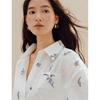 INMAN Women's Floral Embroidered Long Sleeve Shirt