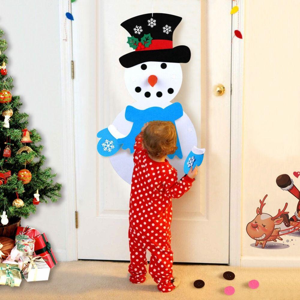 

Handmade DIY Felt Snowman Easy to Hang Wall Hanging Snowman Holiday Layout синий