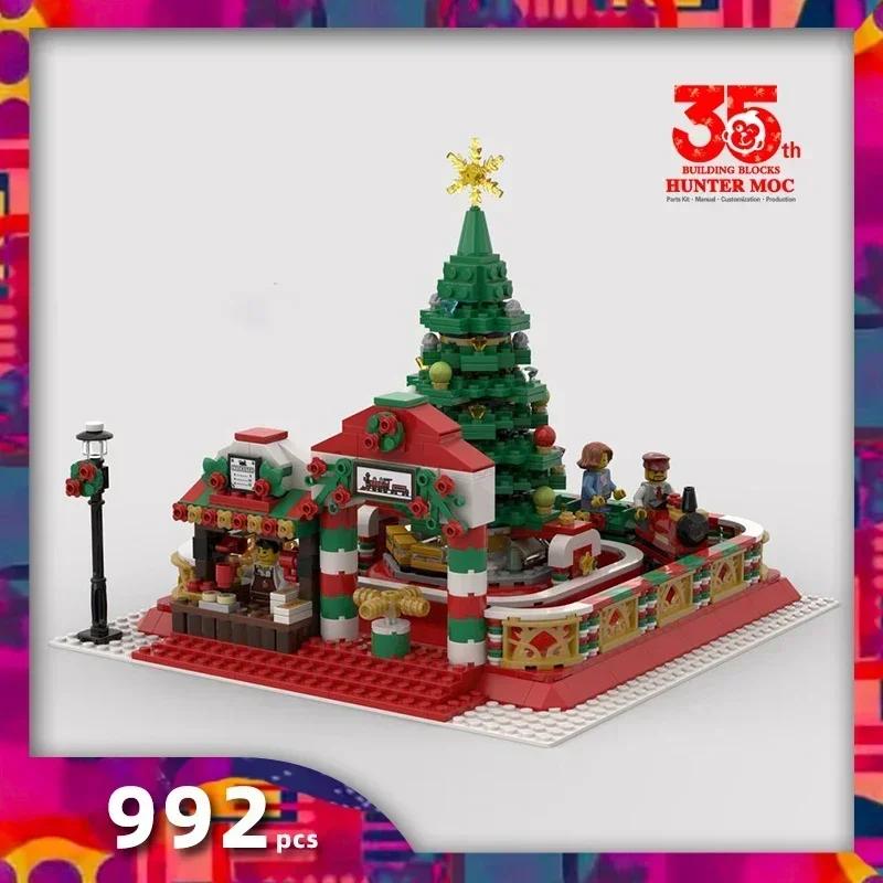 Brick Christmas Tree Pickup Star Wing Vacation Xmas Houses Train Reindeer Ornament Santa Christmas Wreath Building Block